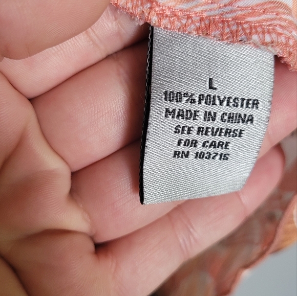 Floral Ruffle Blouse - Pink Y2K EUC L - Picture 4 of 6